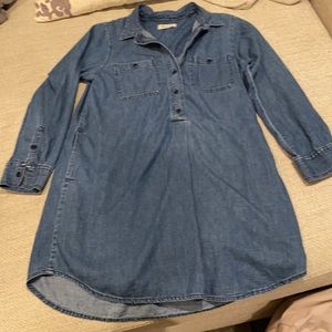 A line, denim shirt dress, size large. Long sleeve w/pockets!